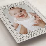 "Scroll" - Holiday Birth Announcement Cards in Midnight by Inkblot Design - Detail