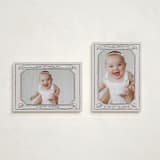 "Scroll" - Holiday Birth Announcement Cards in Midnight by Inkblot Design - Photo Orientation Options