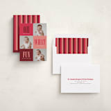 "Oh What Fun" - Holiday Birth Announcement Cards in Mulled Wine by Stacy Maalouf - Assembled