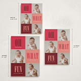 "Oh What Fun" - Holiday Birth Announcement Cards in Mulled Wine by Stacy Maalouf - Formats Available