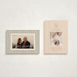 "first christmas monogram" - Holiday Birth Announcement Cards in Blush by Ellen Schlegelmilch - Photo Orientation Options