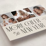 "More Cheer" - Holiday Birth Announcement Cards in Vanilla by Heather Schertzer - Detail