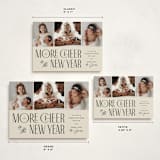 "More Cheer" - Holiday Birth Announcement Cards in Vanilla by Heather Schertzer - Formats Available