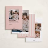 "Extra" - Holiday Birth Announcement Cards in Berry by Vivian Yiwing - Back of Card Options