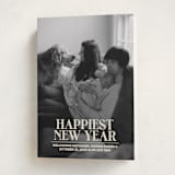 "News" - Holiday Birth Announcement Cards in Champagne by Jenna Holcomb - Folded Card