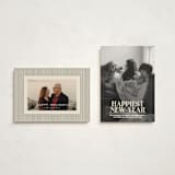 "News" - Holiday Birth Announcement Cards in Champagne by Jenna Holcomb - Photo Orientation Options