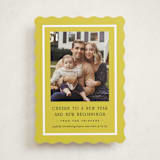 "Brighter Side" - Holiday Birth Announcement Cards in Citron by Amy Kross - Front