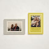 "Brighter Side" - Holiday Birth Announcement Cards in Citron by Amy Kross - Photo Orientation Options