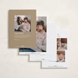 "More Love" - Holiday Birth Announcement Cards in Snow by Angela Garrick - Back of Card Options