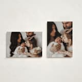"More Love" - Holiday Birth Announcement Cards in Snow by Angela Garrick - Photo Orientation Options