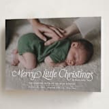 "Our Merry Little Christmas" - Holiday Birth Announcement Cards in Sugar by Jenna Holcomb - Folded Card