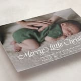 "Our Merry Little Christmas" - Holiday Birth Announcement Cards in Sugar by Jenna Holcomb - Detail