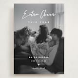 "Extra Cheer" - Holiday Birth Announcement Cards in Snow by fatfatin - Front