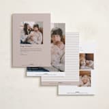 "New Year Baby" - Holiday Birth Announcement Cards in Cotton by Angela Thompson - Back of Card Options