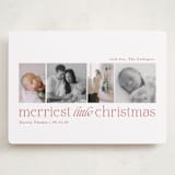 "Little Merriest" - Holiday Birth Announcement Cards in Cranberry by Sarah Brown - Front