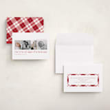 "Little Merriest" - Holiday Birth Announcement Cards in Cranberry by Sarah Brown - Assembled