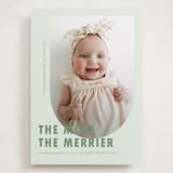 "Viola" - Holiday Birth Announcement Cards in Peppermint by Deynaaz Daraei - Front