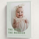 "Viola" - Holiday Birth Announcement Cards in Peppermint by Deynaaz Daraei - Folded Card