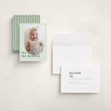 "Viola" - Holiday Birth Announcement Cards in Peppermint by Deynaaz Daraei - Assembled