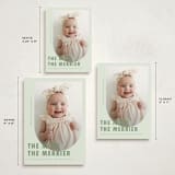 "Viola" - Holiday Birth Announcement Cards in Peppermint by Deynaaz Daraei - Formats Available