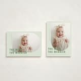 "Viola" - Holiday Birth Announcement Cards in Peppermint by Deynaaz Daraei - Photo Orientation Options