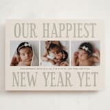 "Something Kind of Wonderful" - Holiday Birth Announcement Cards in Champagne by Corinne Malesic - Front