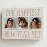 "Something Kind of Wonderful" - Holiday Birth Announcement Cards in Champagne by Corinne Malesic - Folded Card