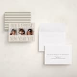 "Something Kind of Wonderful" - Holiday Birth Announcement Cards in Champagne by Corinne Malesic - Assembled