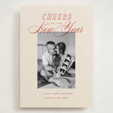 "Retro" - Holiday Birth Announcement Cards in Cherry by Oscar and Emma - Karly Depew - Front