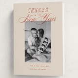 "Retro" - Holiday Birth Announcement Cards in Cherry by Oscar and Emma - Karly Depew - Folded Card