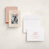 "Retro" - Holiday Birth Announcement Cards in Cherry by Oscar and Emma - Karly Depew - Assembled