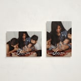 "New Year Baby" - Holiday Birth Announcement Cards in Cotton by Angela Thompson - Photo Orientation Options