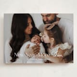 "More Love" - Holiday Birth Announcement Cards in Snow by Angela Garrick - Front