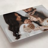 "More Love" - Holiday Birth Announcement Cards in Snow by Angela Garrick - Detail