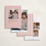 "Extra" - Holiday Birth Announcement Cards in Berry by Vivian Yiwing - Back of Card Options