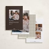 "News" - Holiday Birth Announcement Cards in Champagne by Jenna Holcomb - Back of Card Options