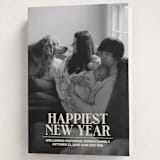 "News" - Holiday Birth Announcement Cards in Champagne by Jenna Holcomb - Folded Card