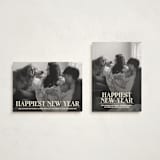 "News" - Holiday Birth Announcement Cards in Champagne by Jenna Holcomb - Photo Orientation Options