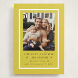 "Brighter Side" - Holiday Birth Announcement Cards in Citron by Amy Kross - Front