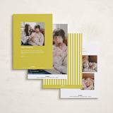 "Brighter Side" - Holiday Birth Announcement Cards in Citron by Amy Kross - Back of Card Options