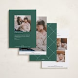 "Extra Cheer Here" - Holiday Birth Announcement Cards in Fir by Everett Paper Goods - Back of Card Options