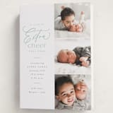 "Extra Cheer Here" - Holiday Birth Announcement Cards in Mint by Everett Paper Goods - Folded Card