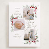 "Very Merry" - Holiday Birth Announcement Cards in Snow by Leah Bisch - Front