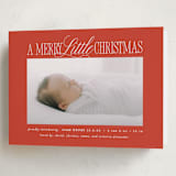 "Littlest Christmas" - Holiday Birth Announcement Cards in Poinsettia by Brooke Chandler - Folded Card