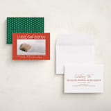 "Littlest Christmas" - Holiday Birth Announcement Cards in Poinsettia by Brooke Chandler - Assembled