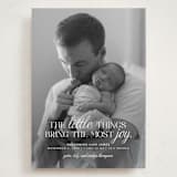 "Little Things" - Holiday Birth Announcement Cards in Frost by Karen Glenn - Front