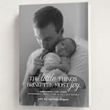 "Little Things" - Holiday Birth Announcement Cards in Frost by Karen Glenn - Folded Card