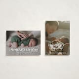 "Our Merry Little Christmas" - Holiday Birth Announcement Cards in Sugar by Jenna Holcomb - Photo Orientation Options