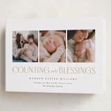 "Counting Those Blessings" - Holiday Birth Announcement Cards in Snow by Robert and Stella - Folded Card