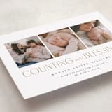 "Counting Those Blessings" - Holiday Birth Announcement Cards in Snow by Robert and Stella - Detail